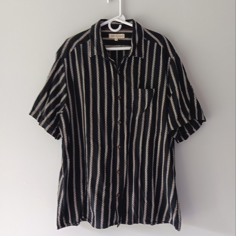 Territory Ahead 100% Cotton Embroidered Button Up Shirt Black Brown White XXL